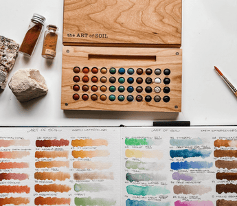 Watercolors made with dirt and natural pigments