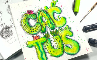 How to Paint Watercolor Cactus Letters