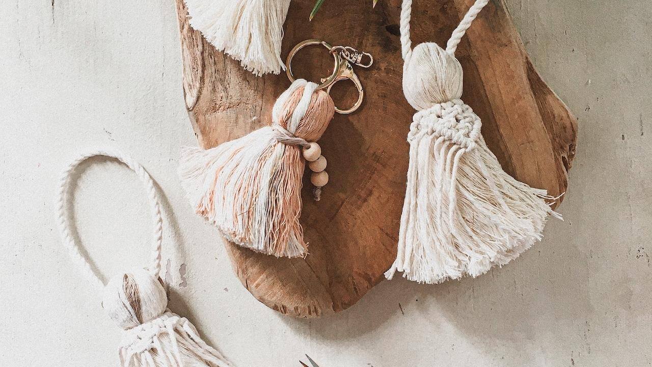 Macrame discount tassel earrings