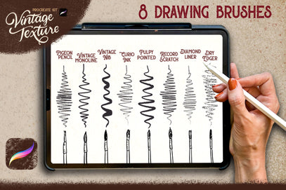 vintage texture brushes for procreate