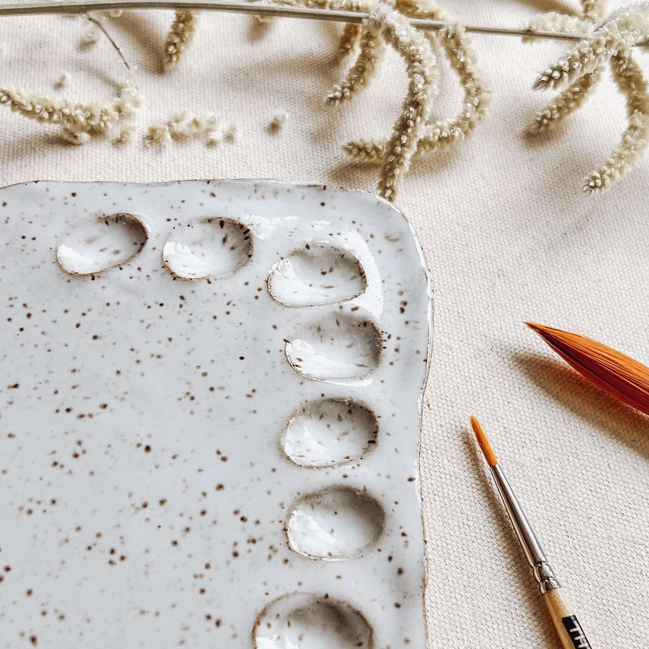 handmade ceramic paint palette