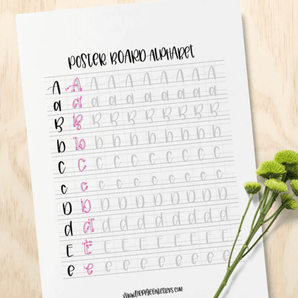 Lettering Practice Sheets - Poster Board Alphabet