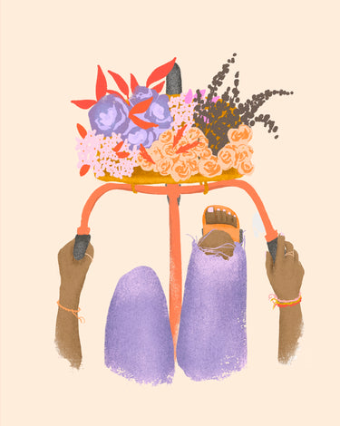 floral bike illustration
