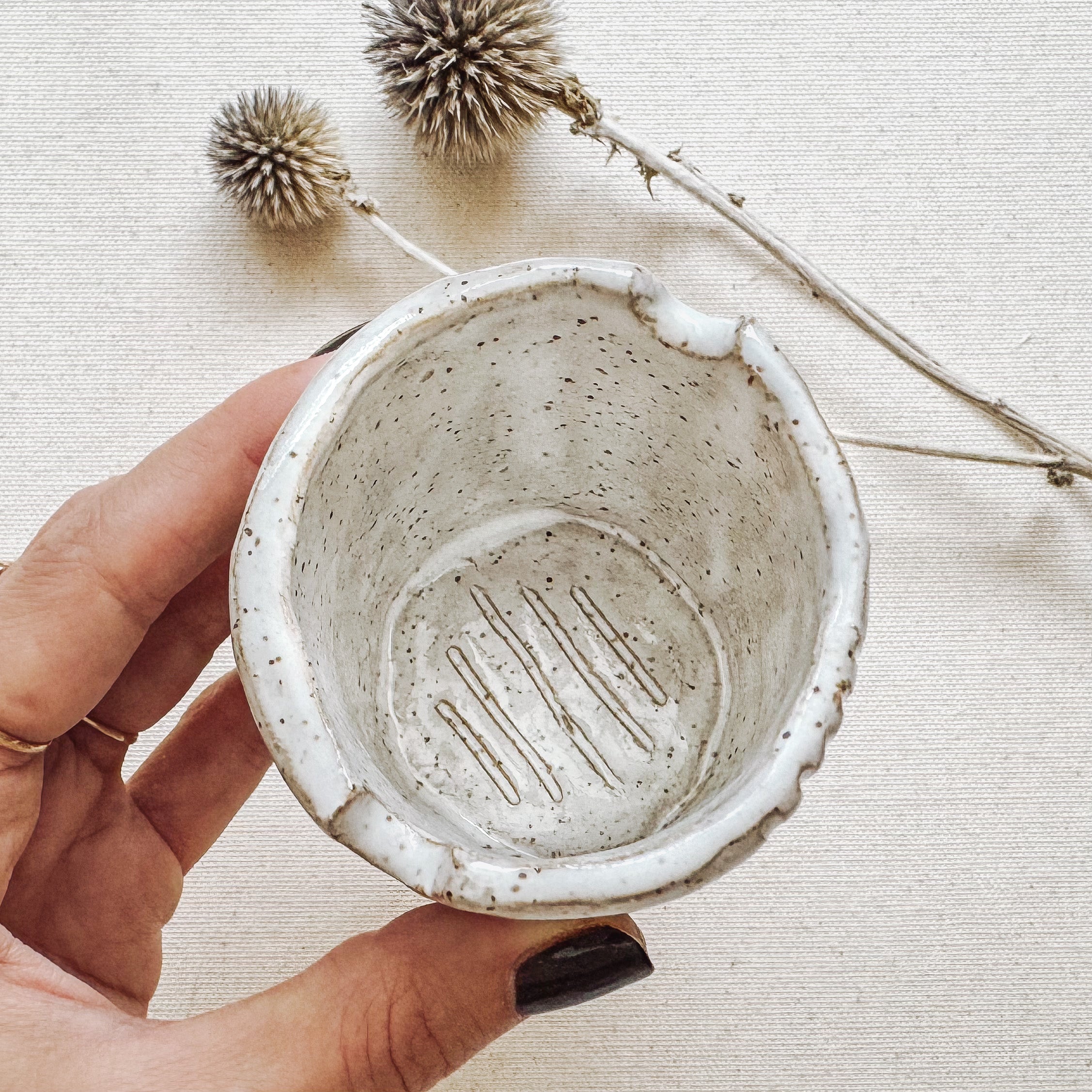 handmade ceramic paint cup