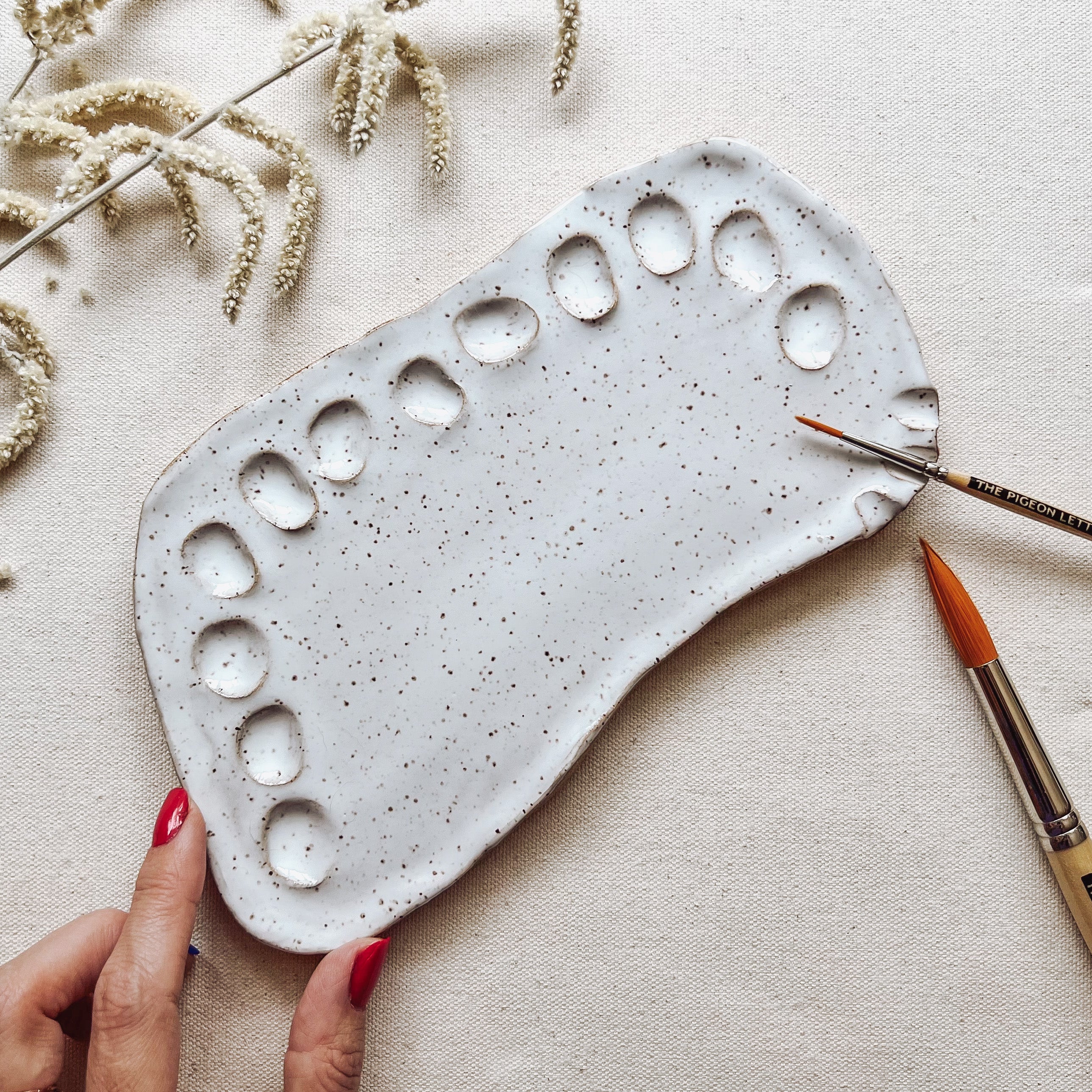 handmade ceramic paint palette