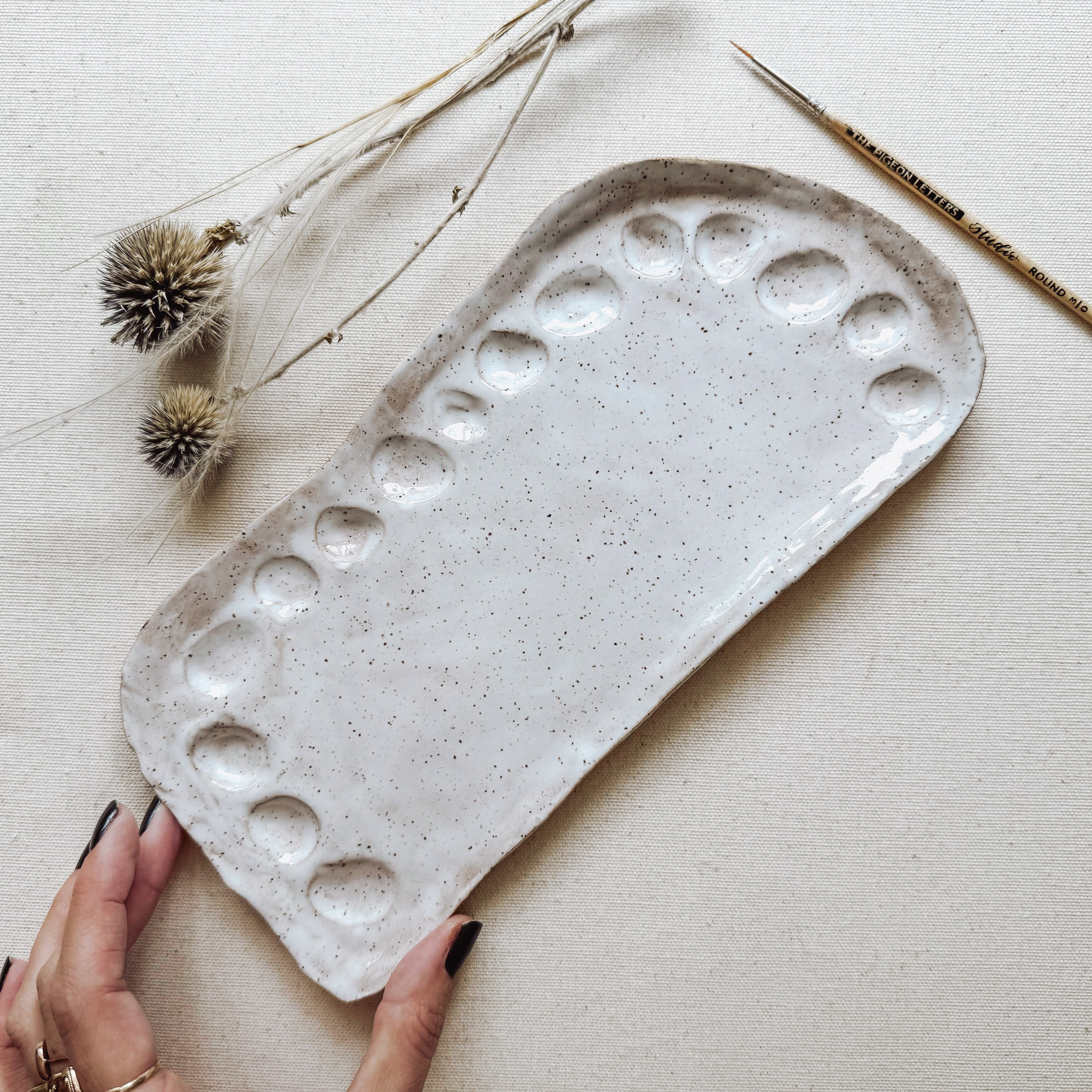 handmade ceramic paint palette