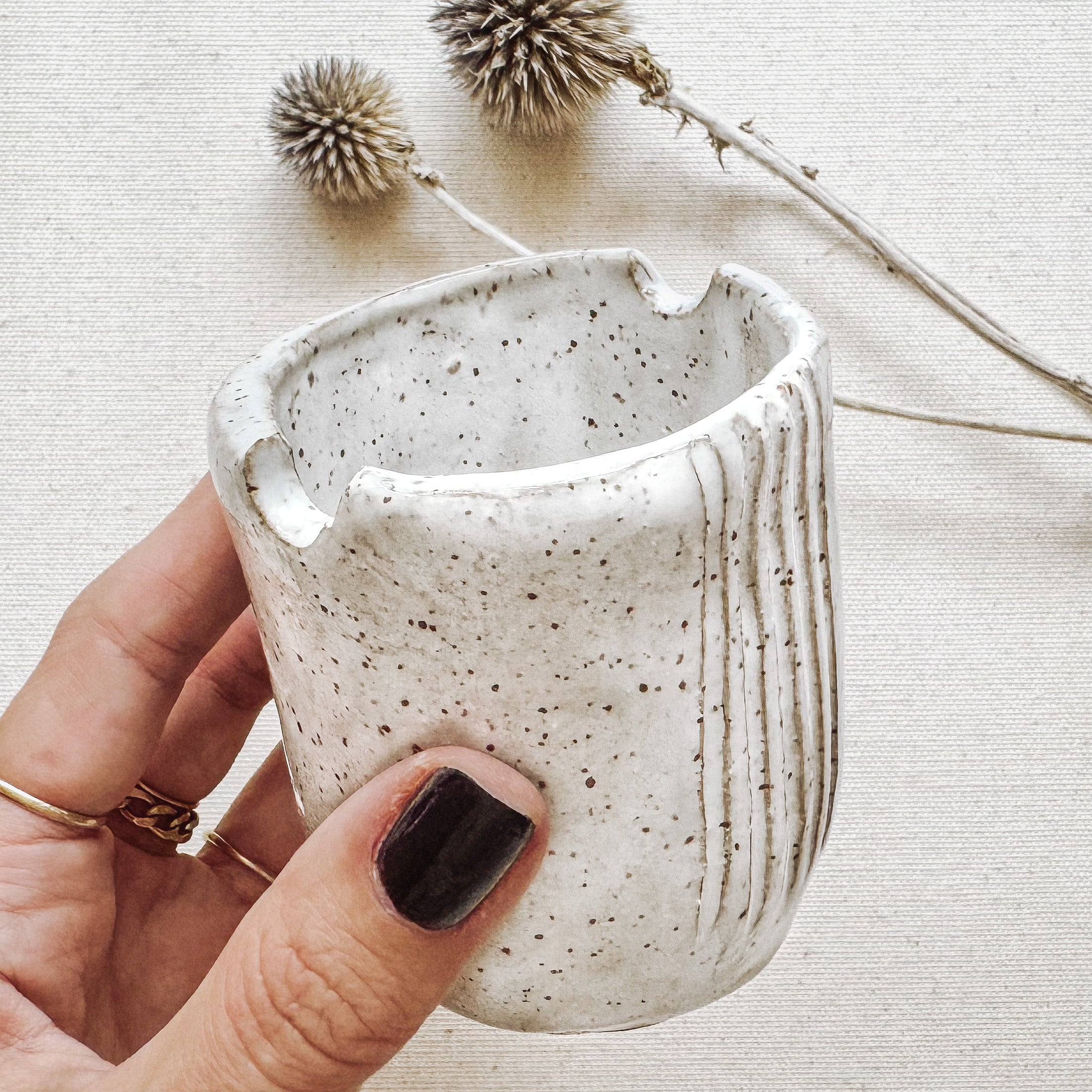 handmade ceramic paint cup