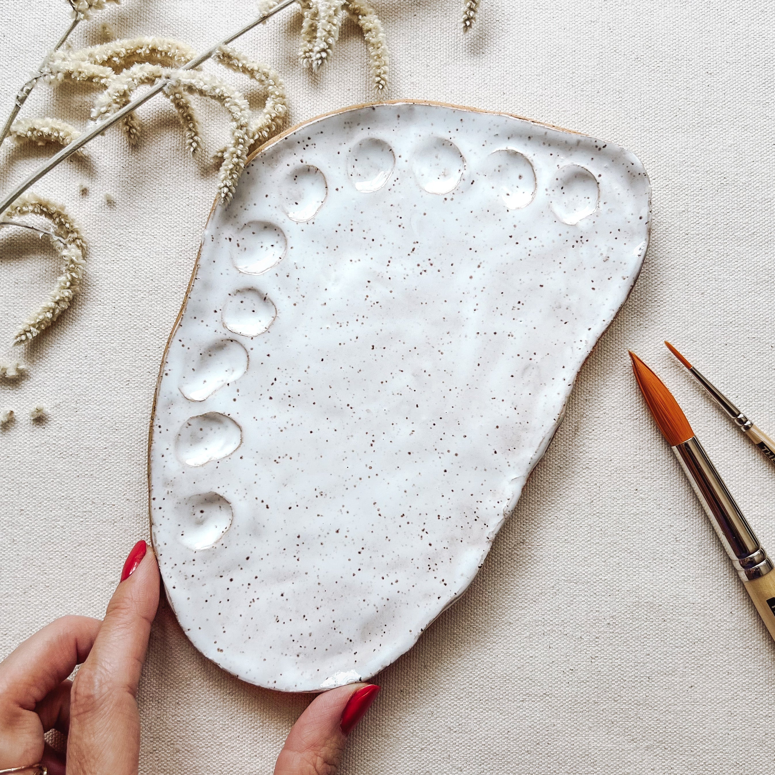 handmade ceramic paint palette