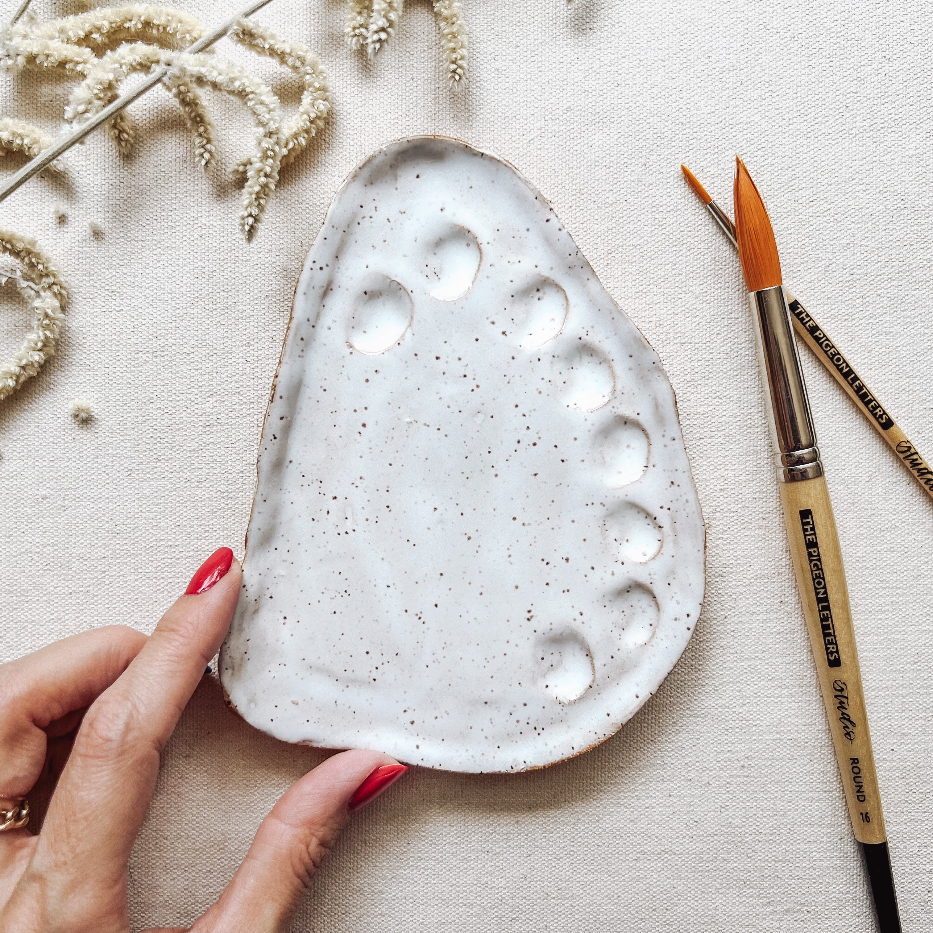 handmade ceramic paint palette