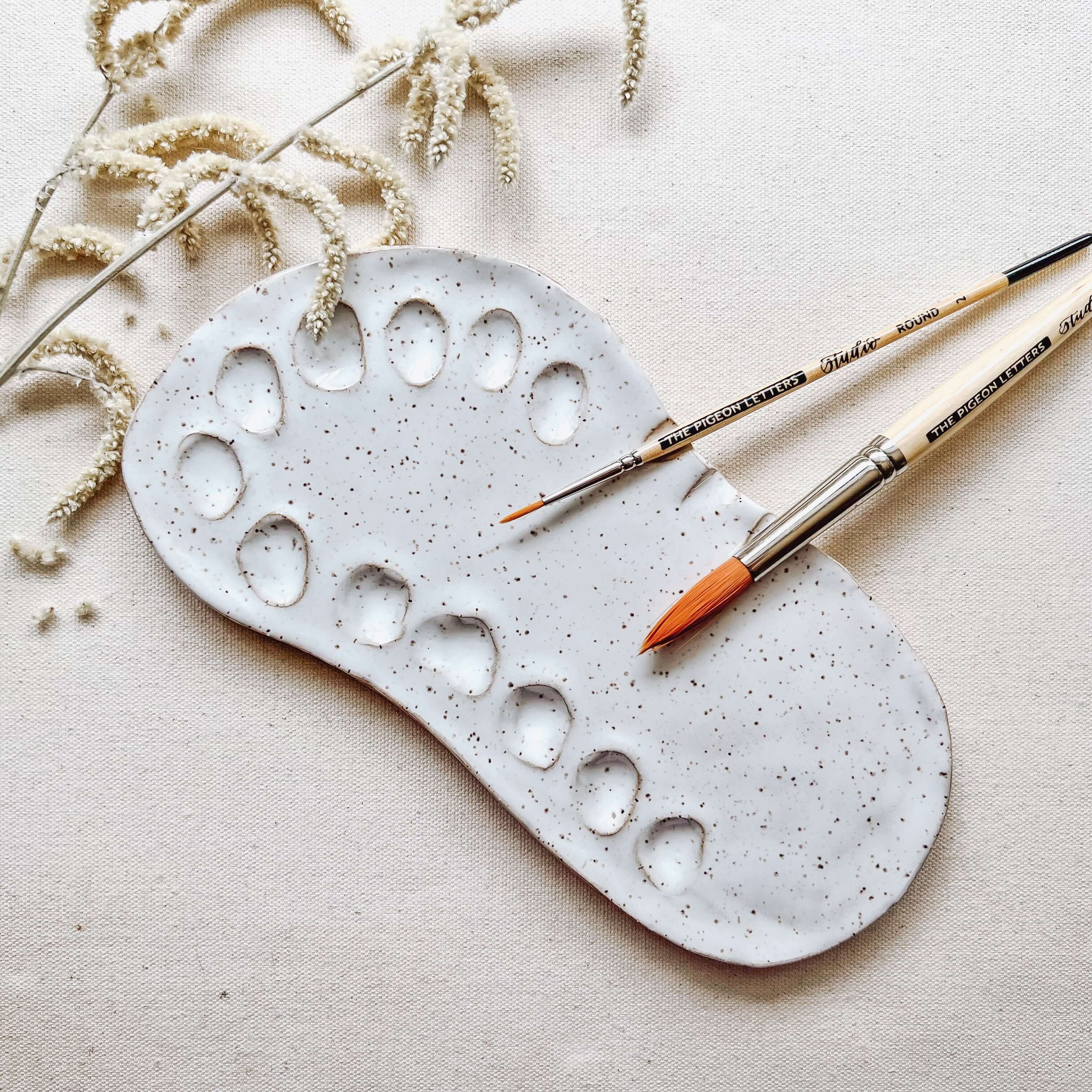 handmade ceramic paint palette