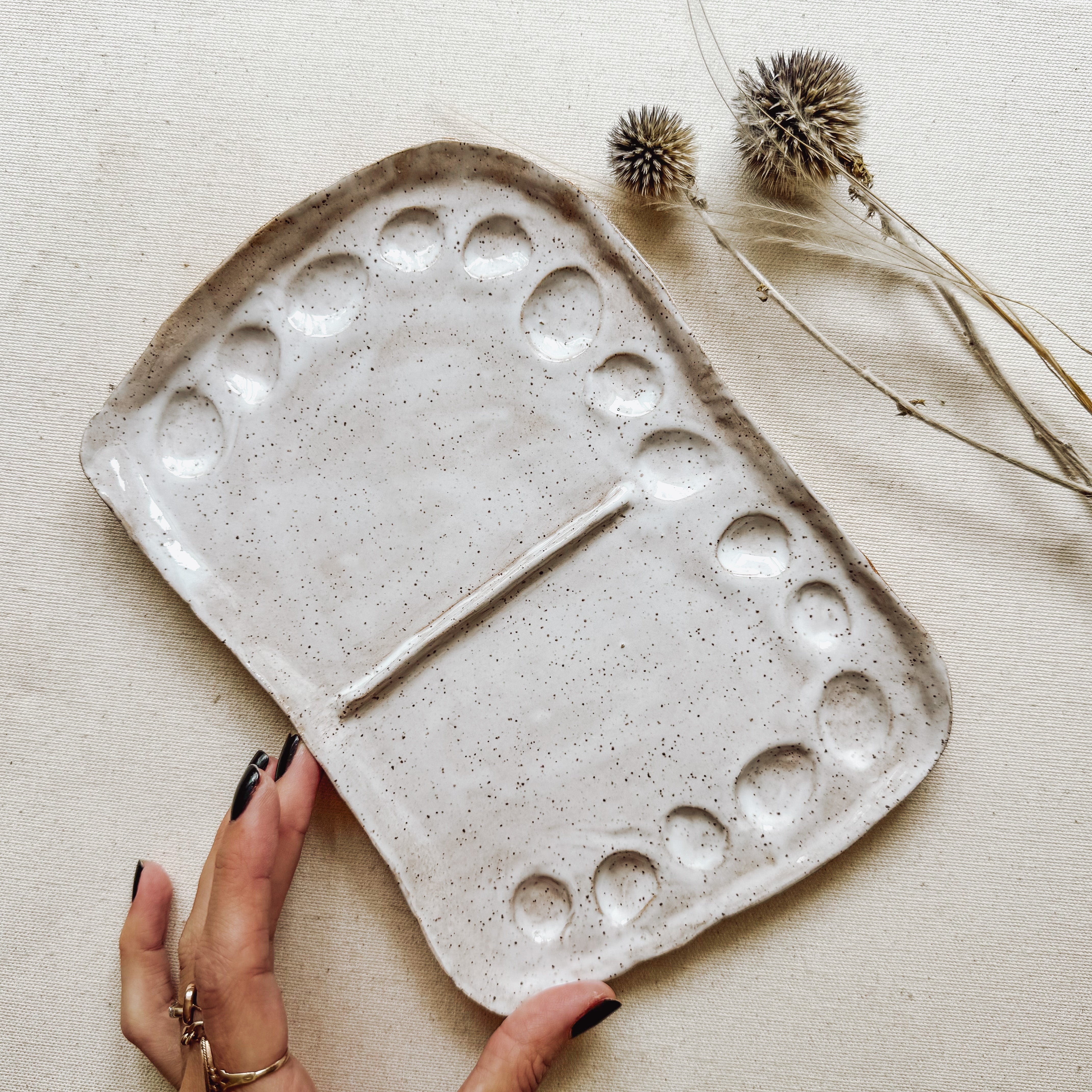 handmade ceramic paint palette