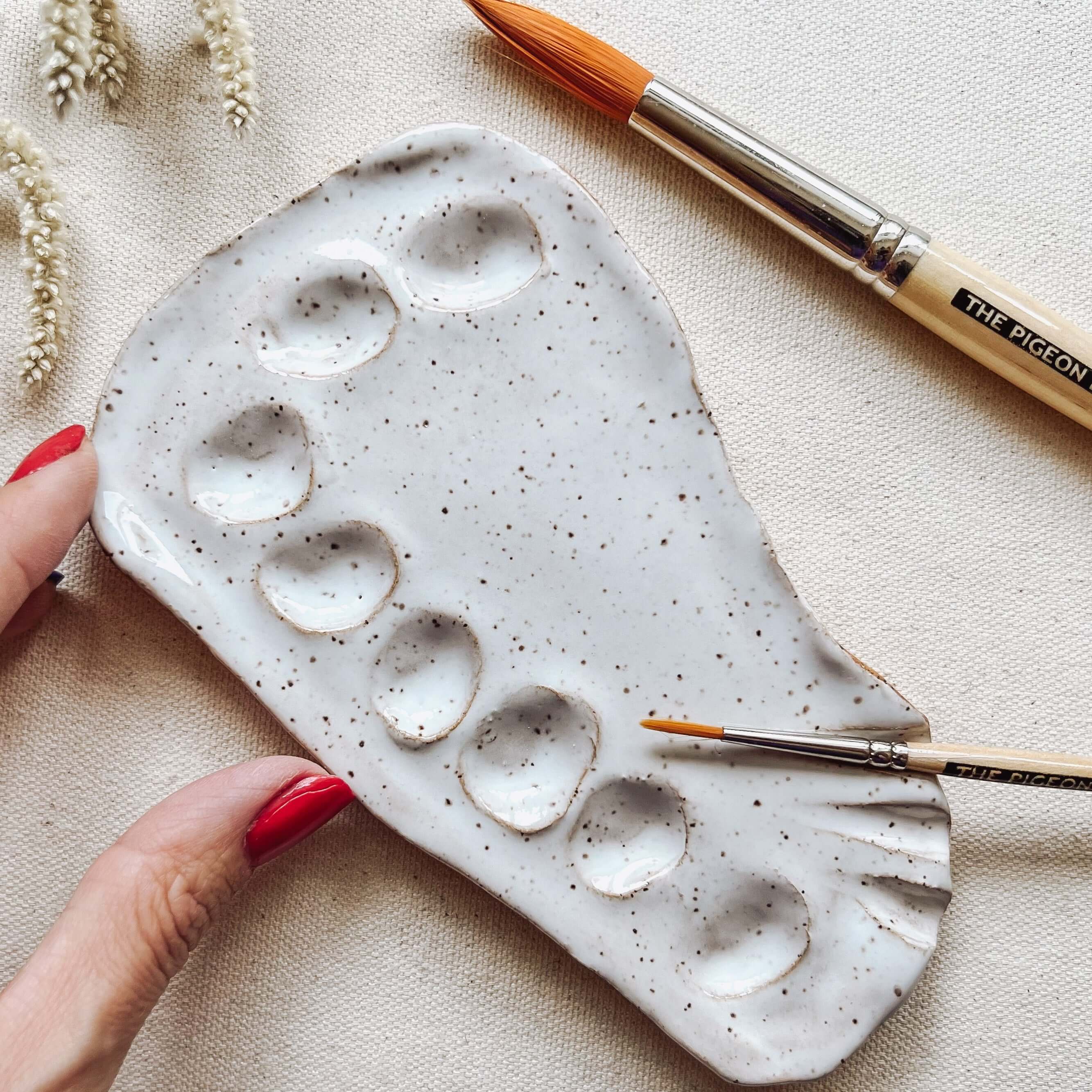 handmade ceramic paint palette