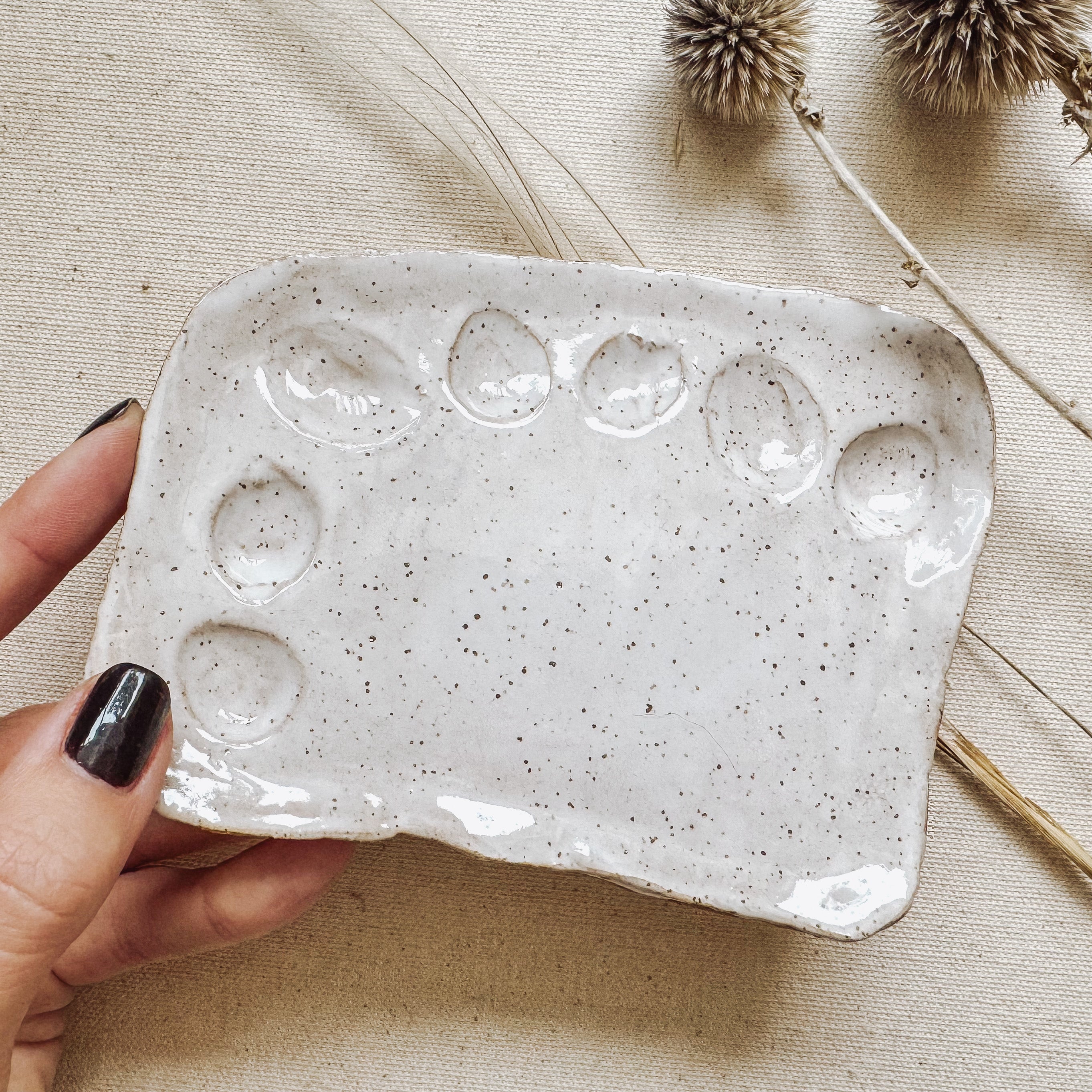 handmade ceramic paint palette