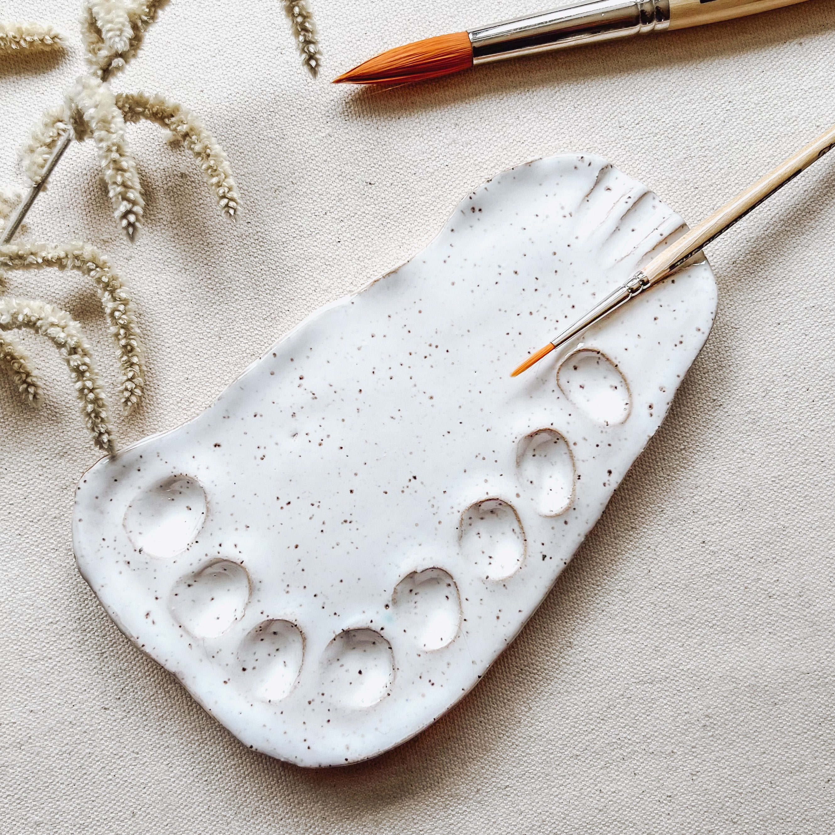handmade ceramic paint palette