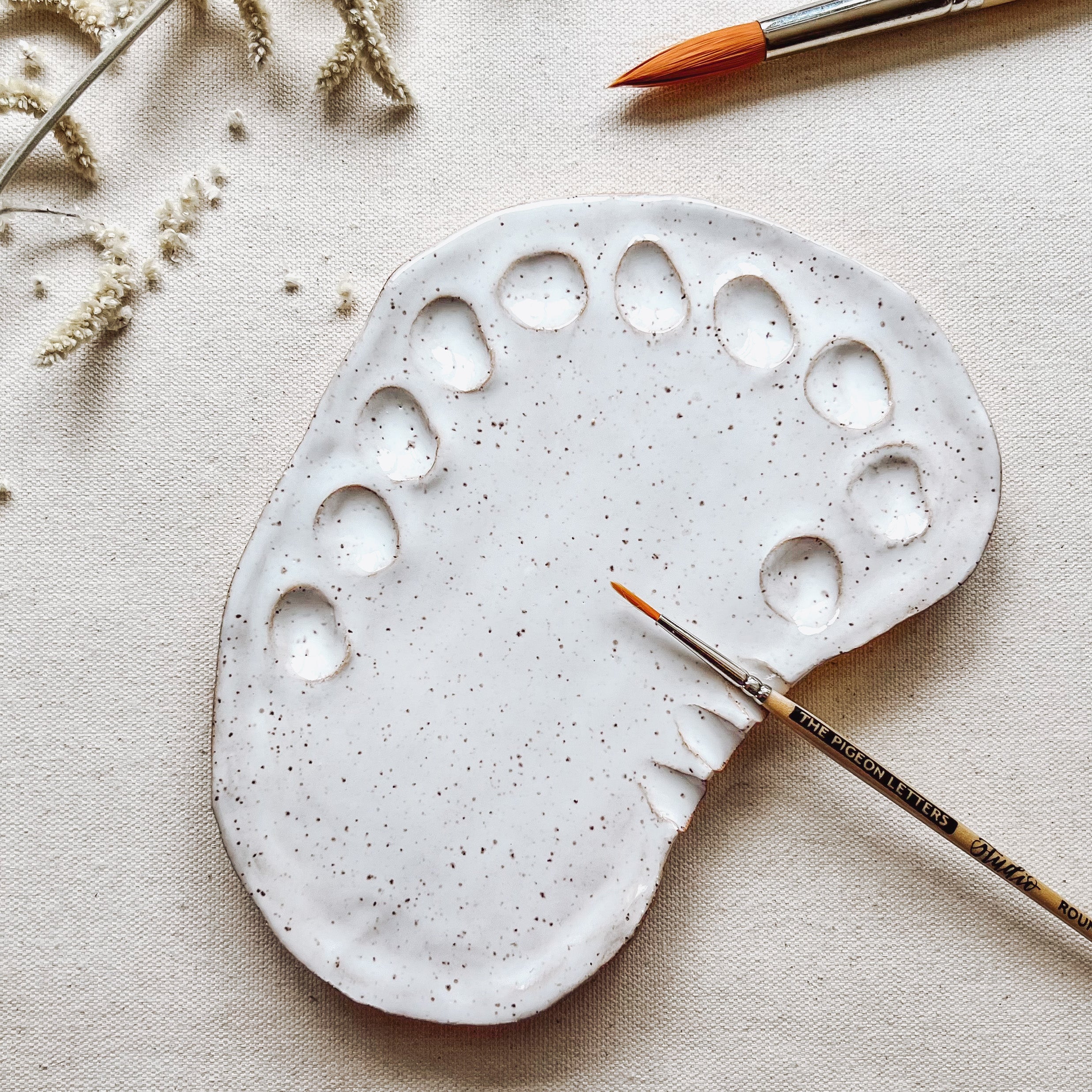 handmade ceramic paint palette
