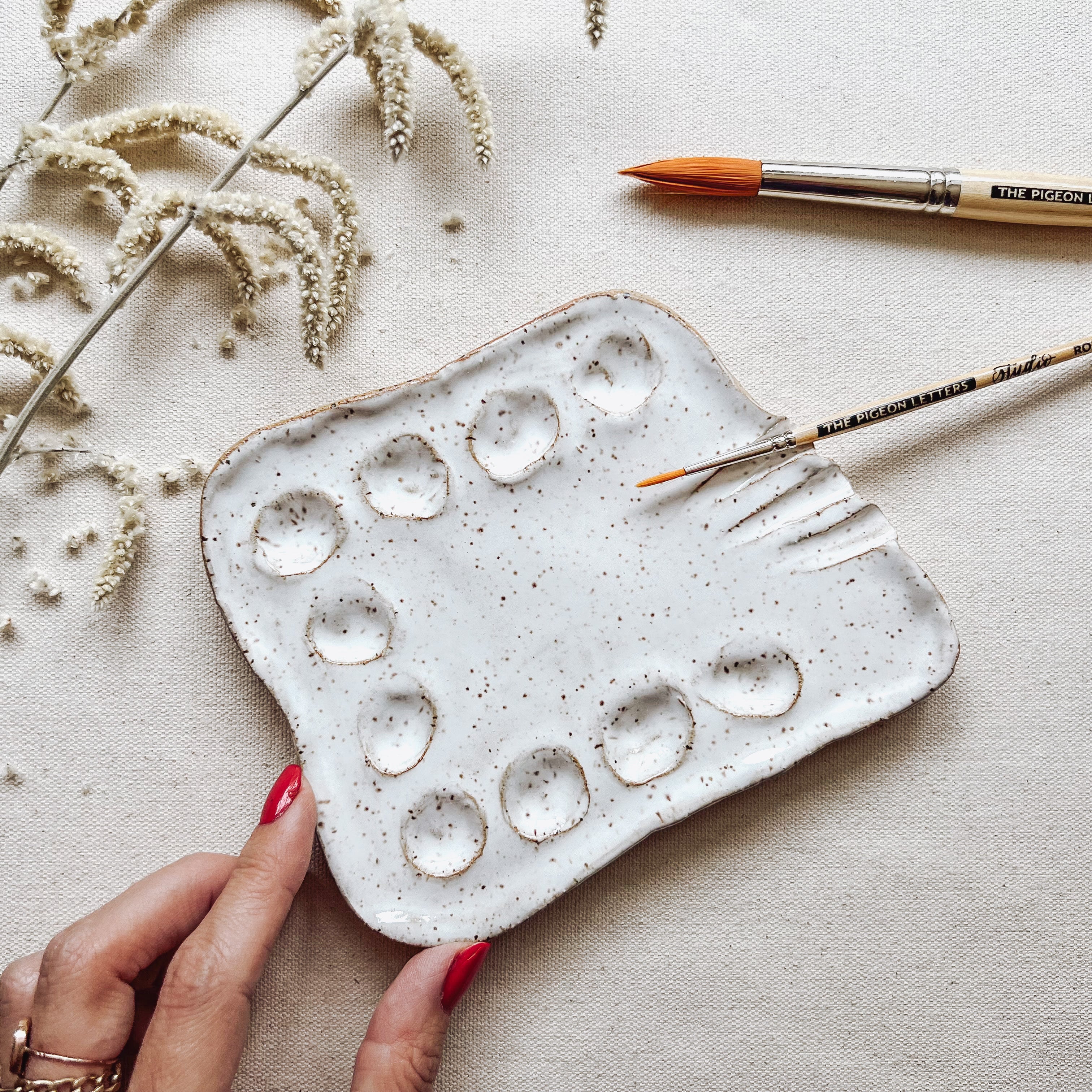 handmade ceramic paint palette