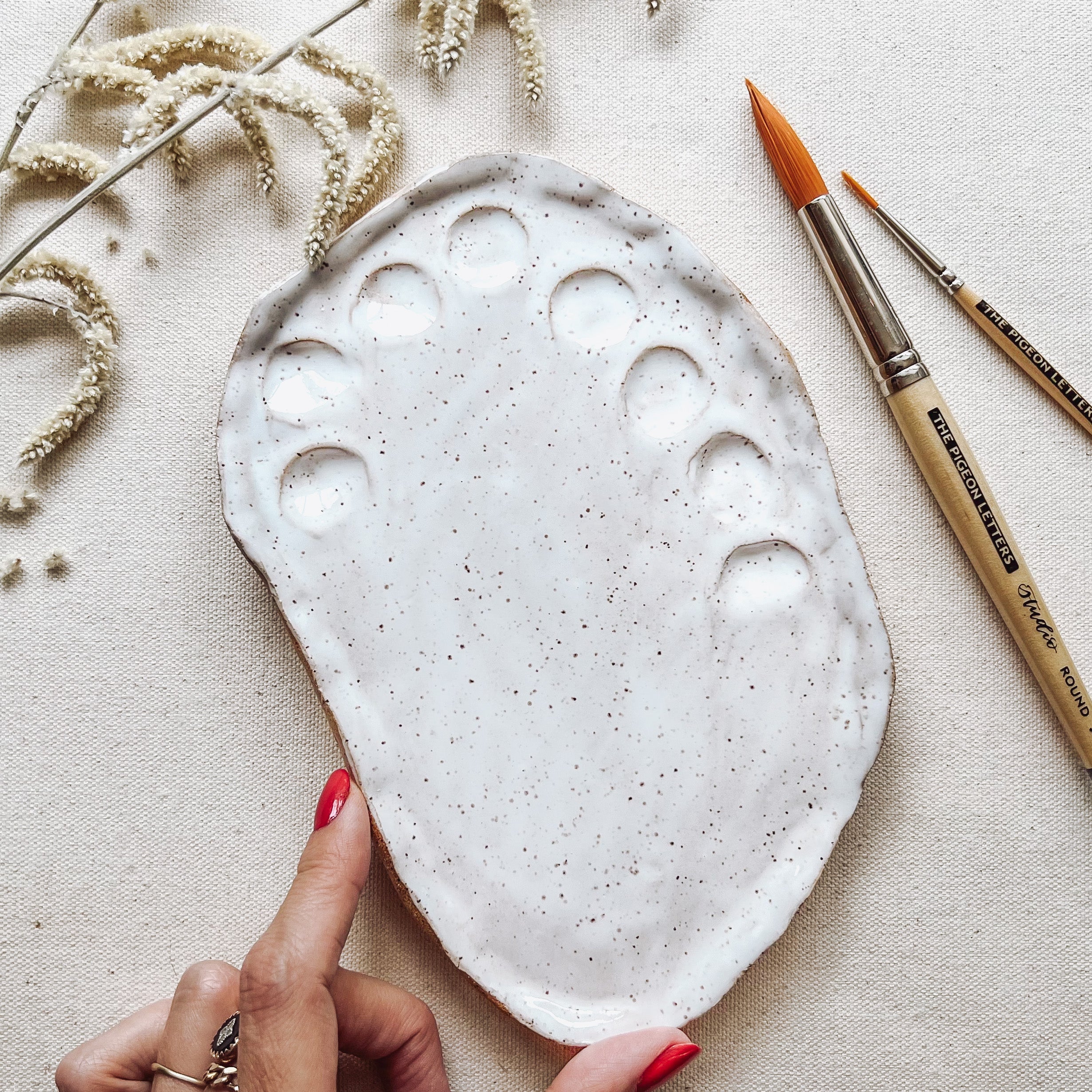 handmade ceramic paint palette