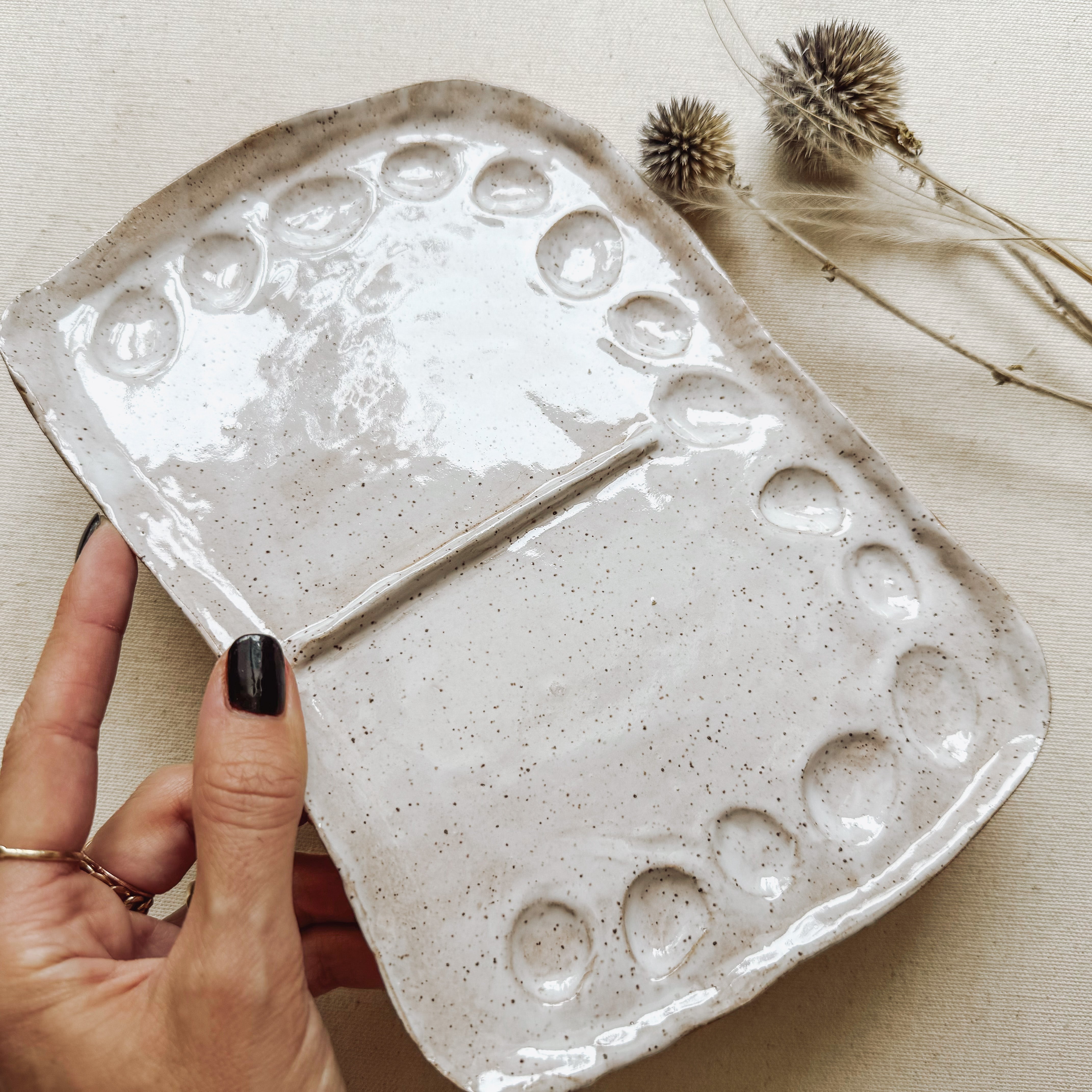 handmade ceramic paint palette