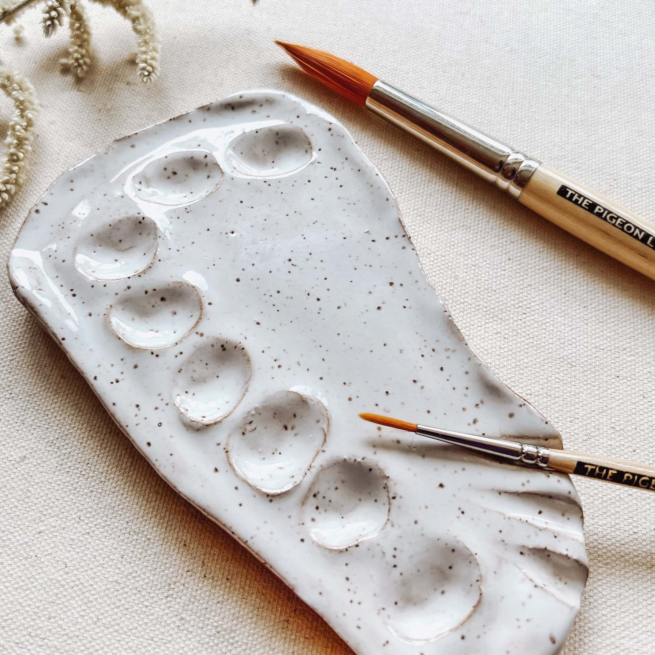 handmade ceramic paint palette