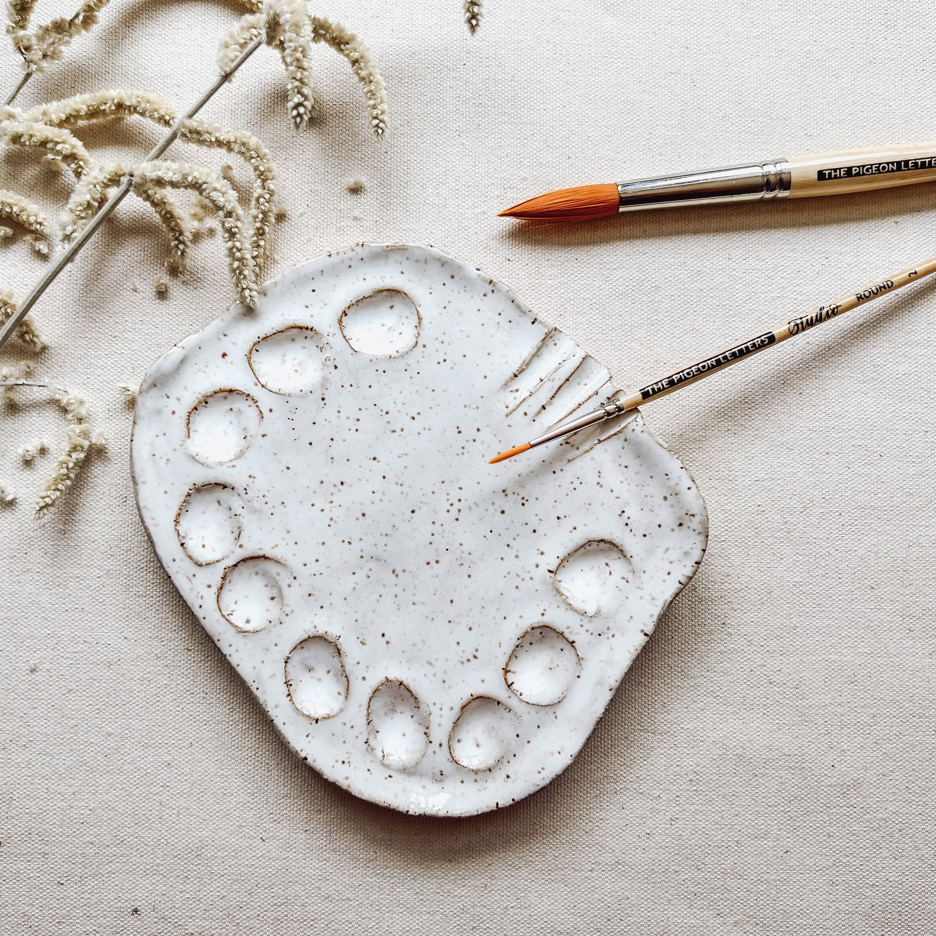 handmade ceramic paint palette