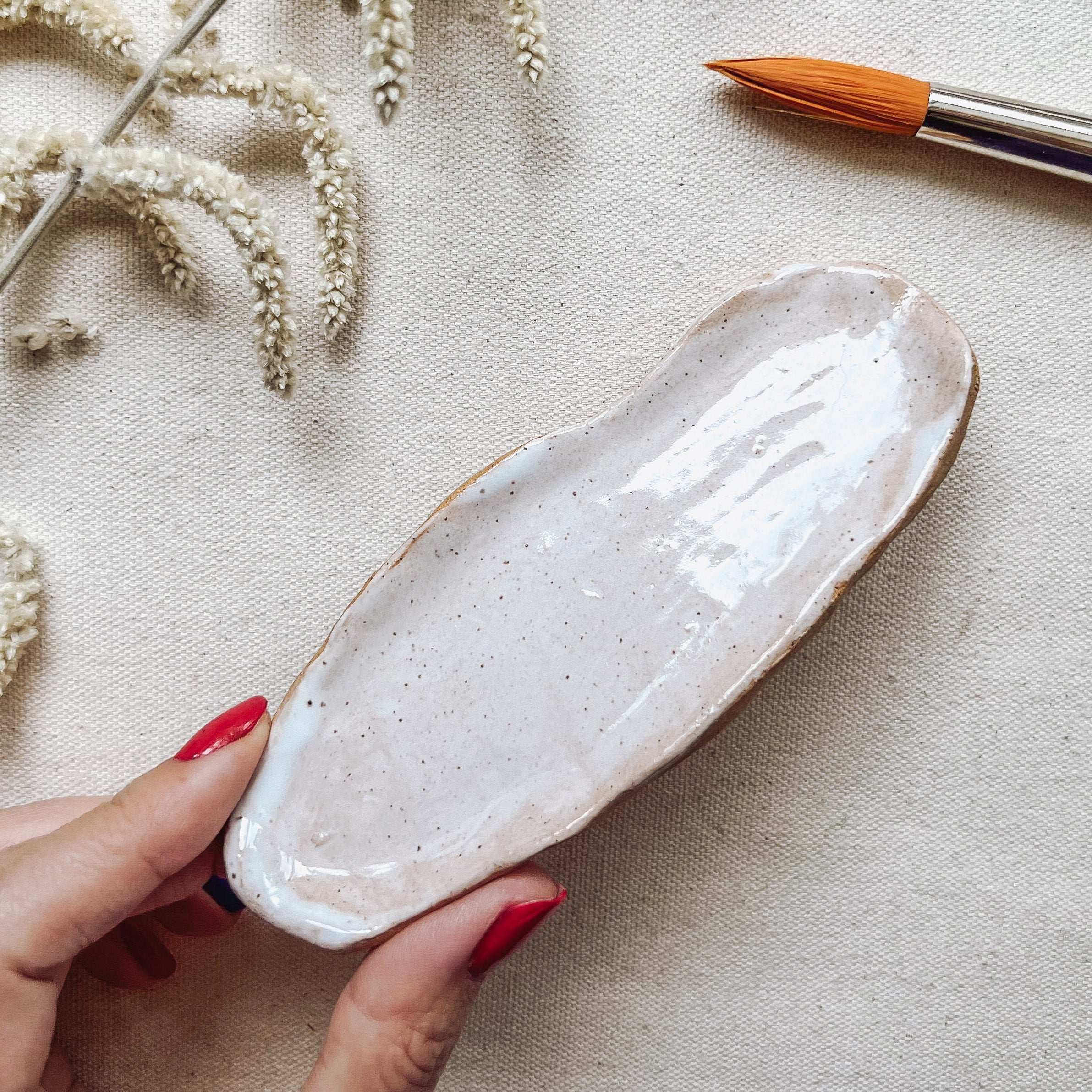 handmade ceramic paint mixing palette