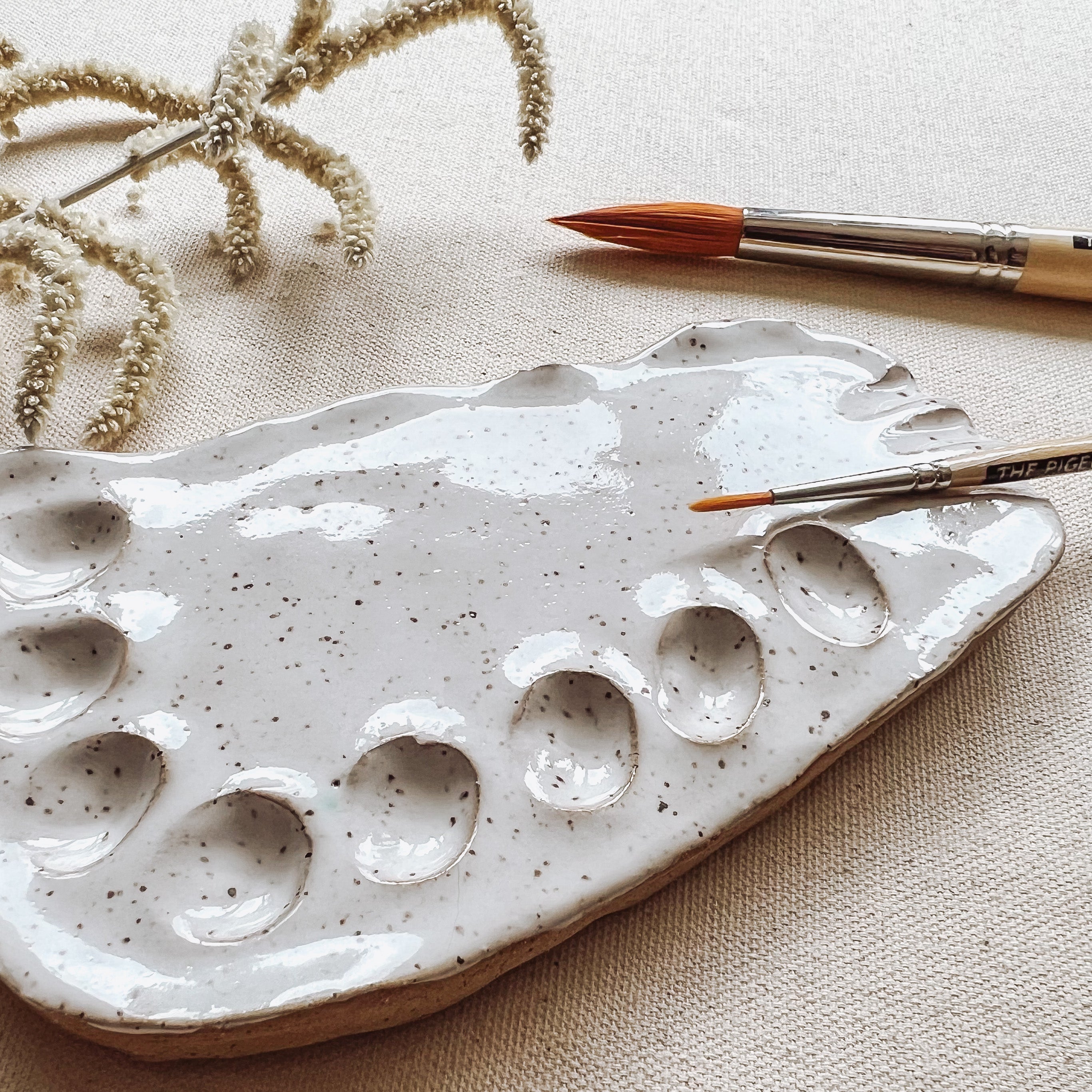 handmade ceramic paint palette