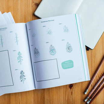 PNW line drawing flora