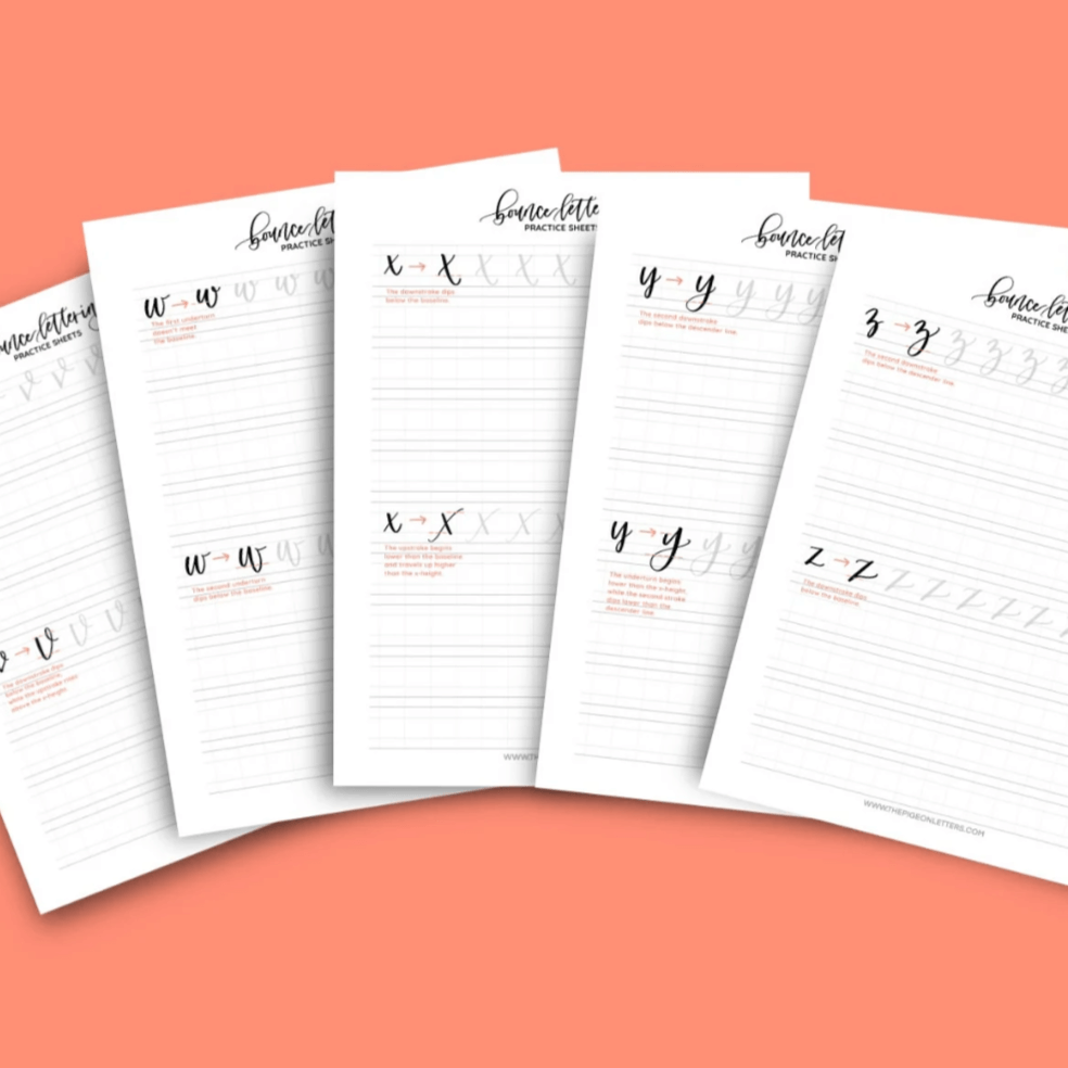 bounce lettering practice sheets