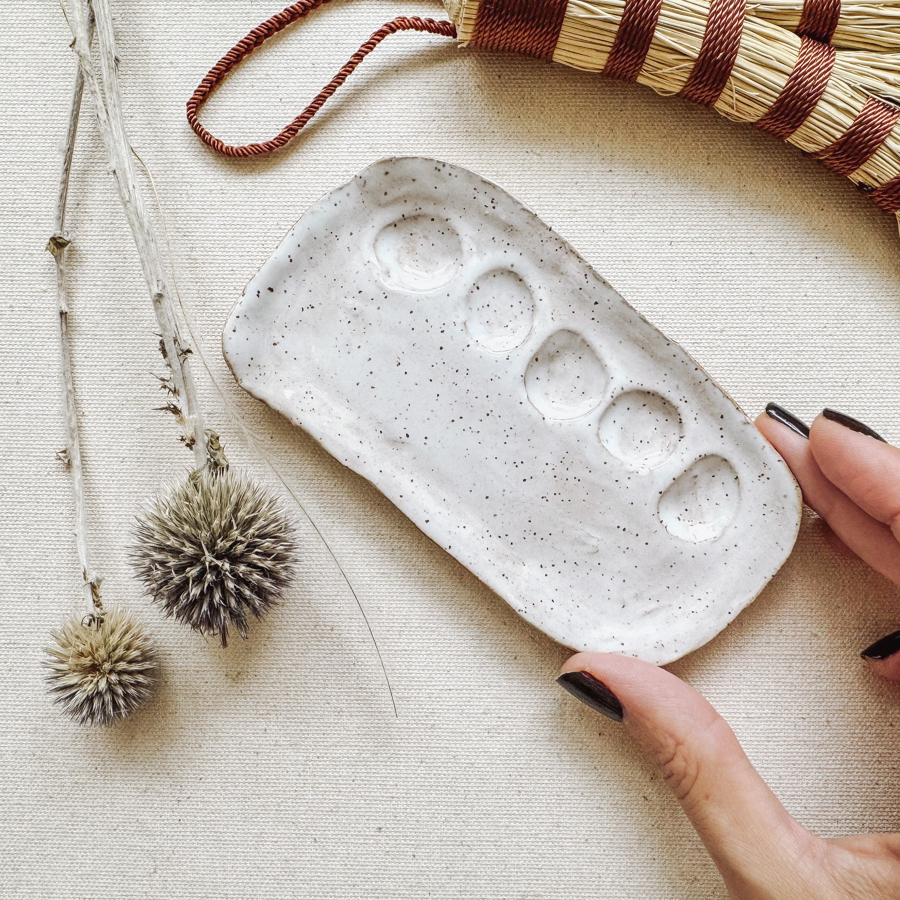 handmade ceramic paint palette