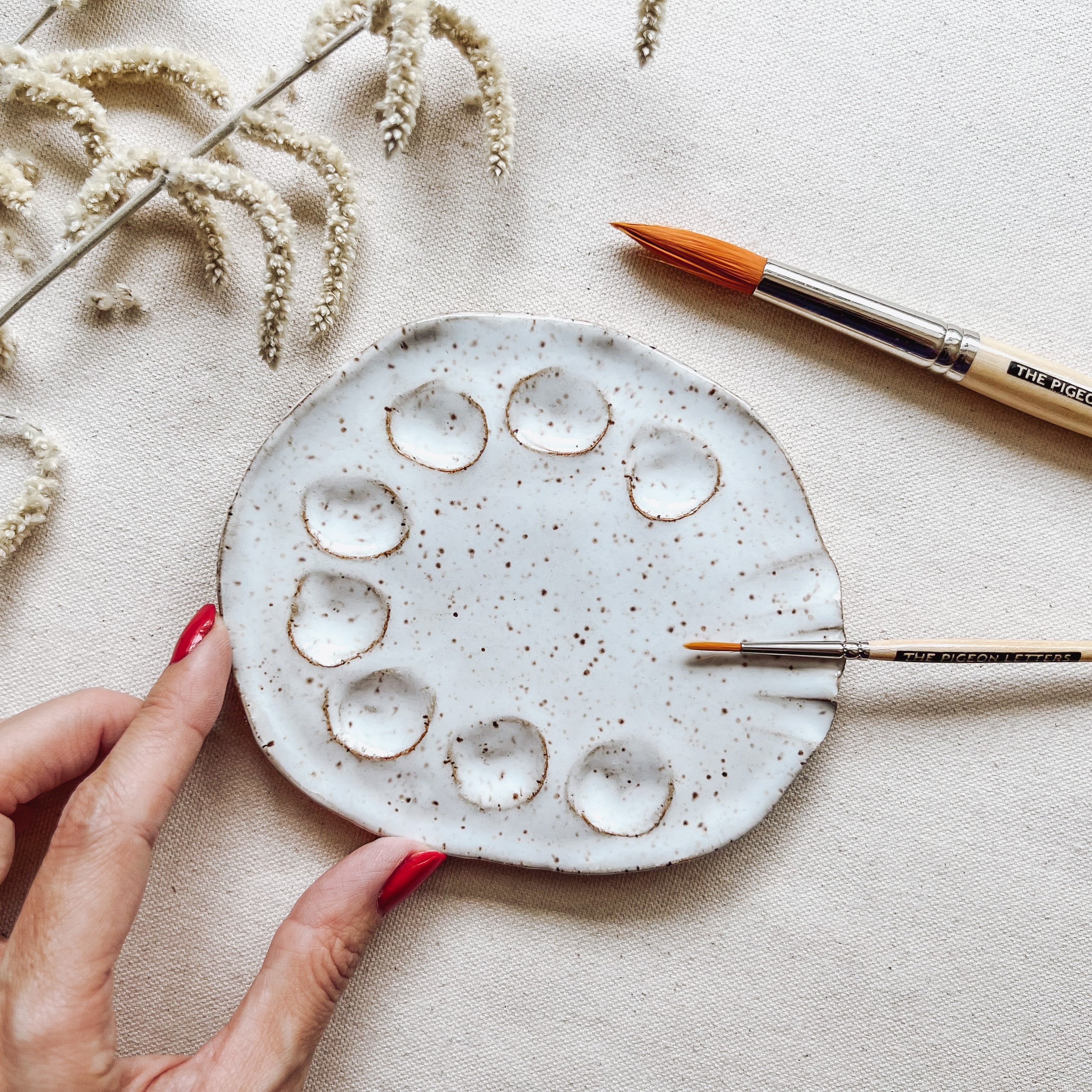 handmade ceramic paint palette