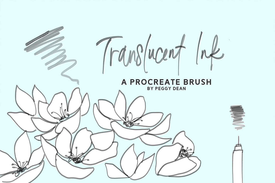 Procreate ink brush swatch