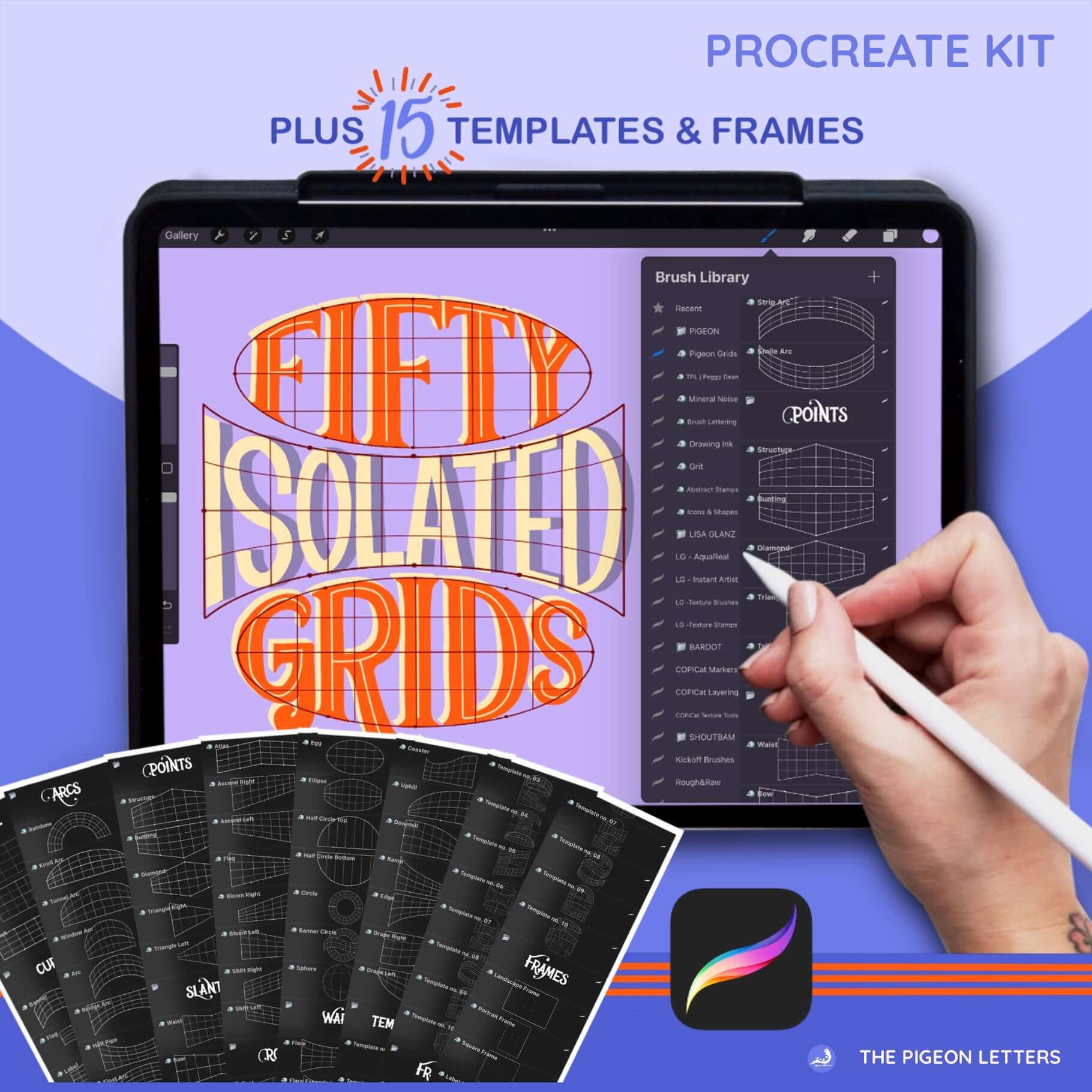 Pigeon Grids  Lettering Templates for Procreate