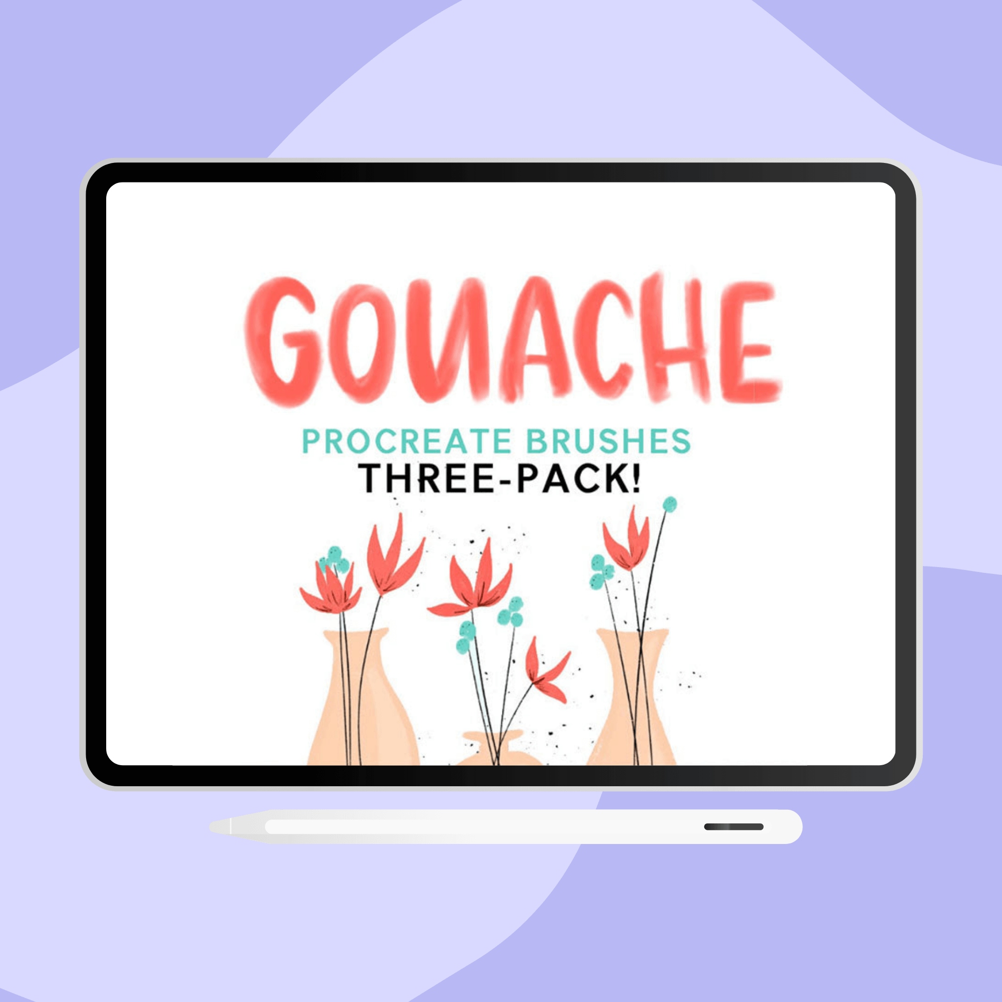 Procreate brush pack to create a gouache effect