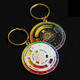Color wheel keychains with an enamel coating