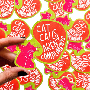 Close up of a vinyl cat sticker
