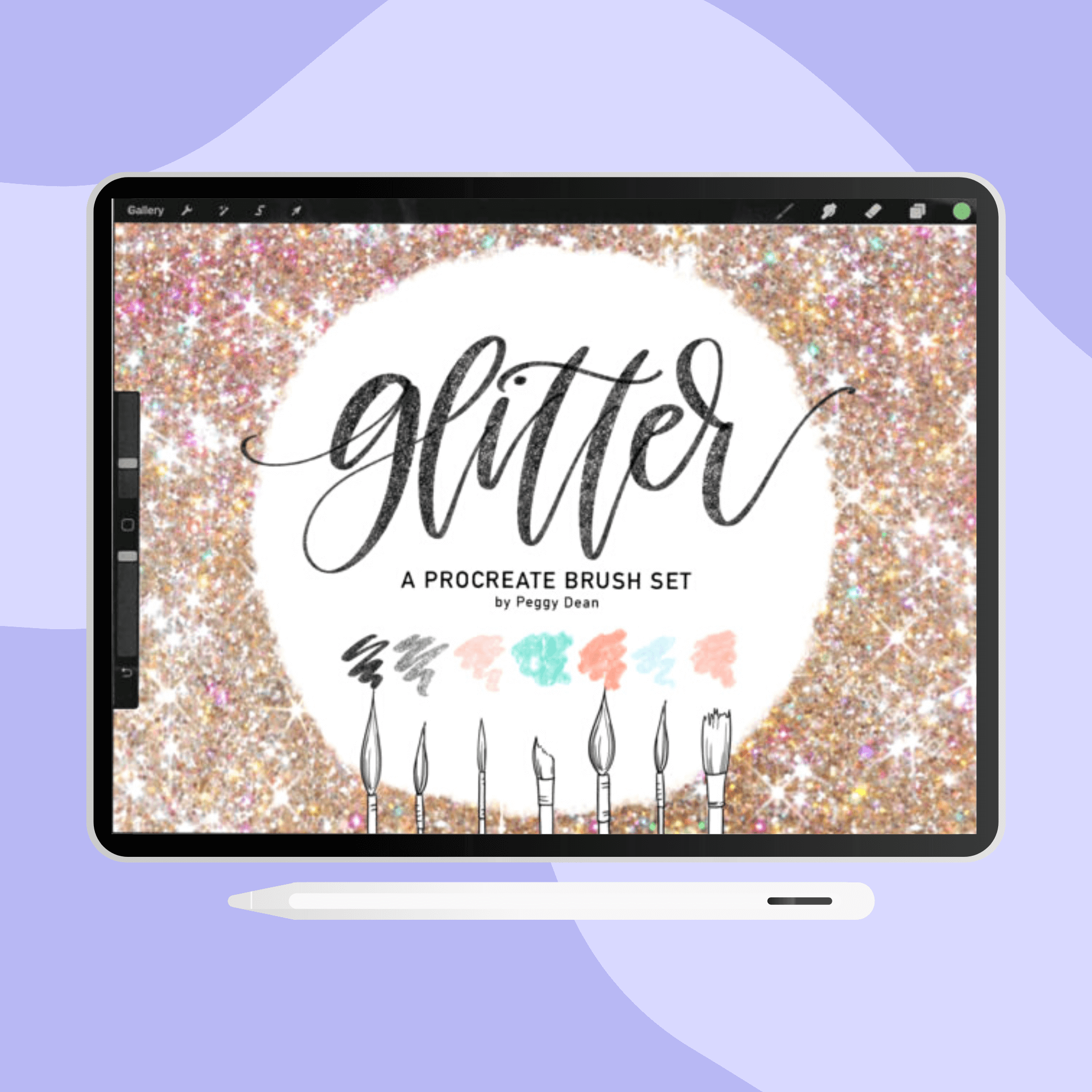 Glitter effect brush set for Procreate