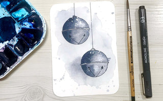 DIY watercolor holiday card