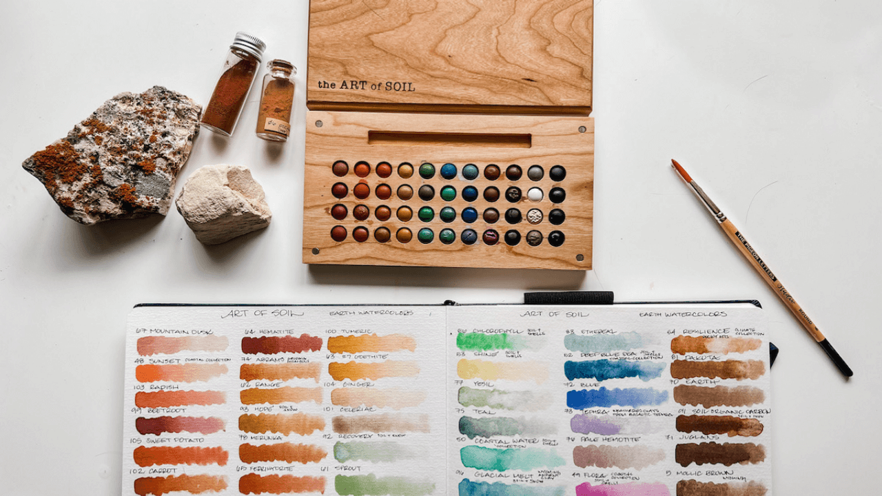 Watercolors made with dirt and natural pigments