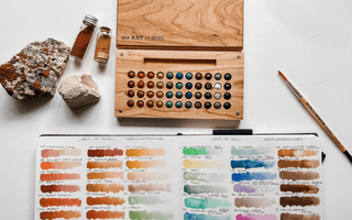 Watercolors made with dirt and natural pigments