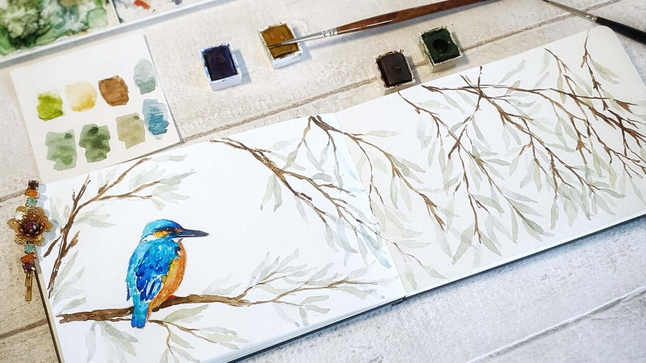 How to paint a bird using watercolours