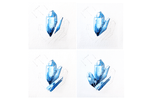 How to paint watercolor crystals