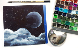 How to paint a watercolor night sky