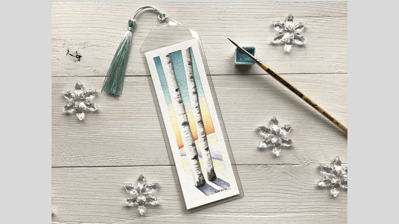 DYI watercolor bookmark tutorial