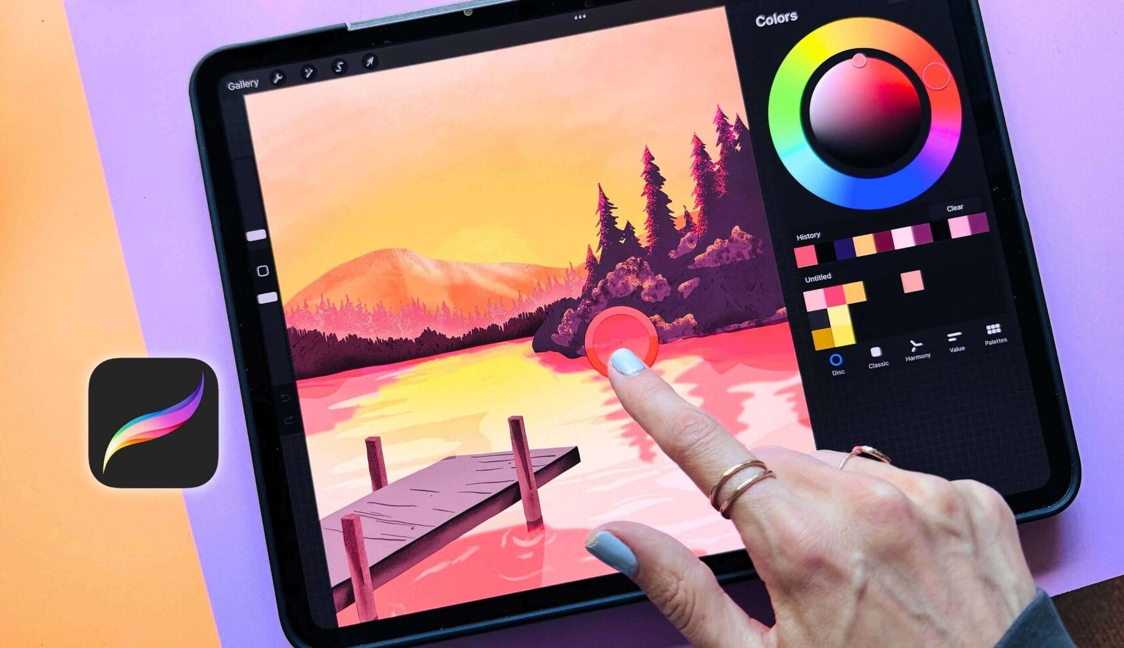 how to pick a colour in procreate