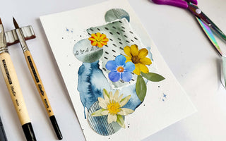 Mixed media floral collage tutorial