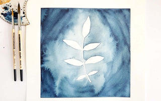 How to make a faux cyanotype watercolor painting