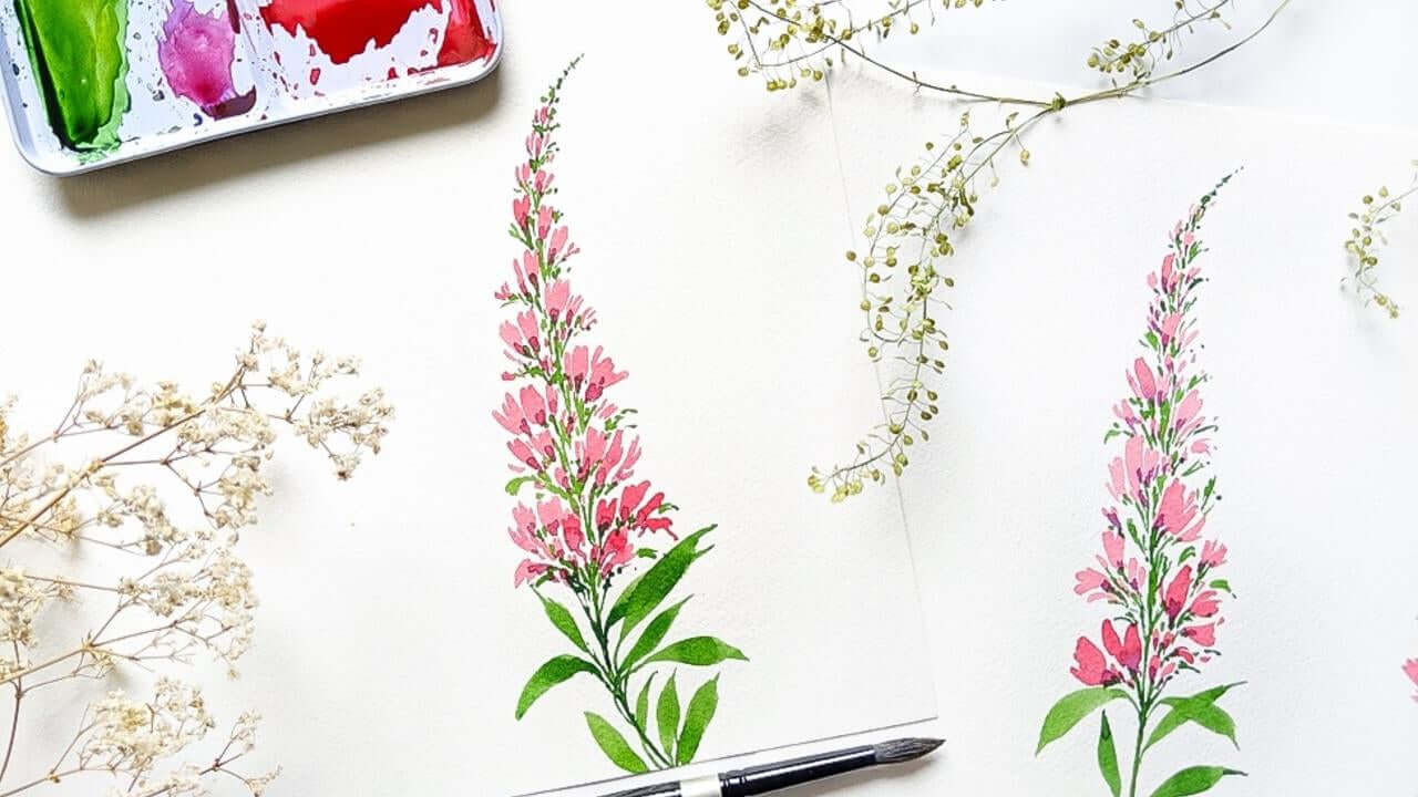 Watercolor floral painting tutorial