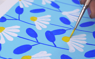 Paint a Floral Pattern with Acrylic Gouache