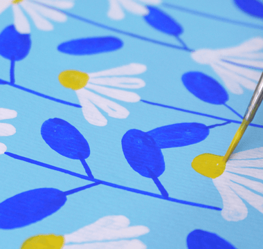 Paint a Floral Pattern with Acrylic Gouache