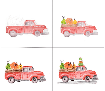 How to Watercolor Vintage Truck
